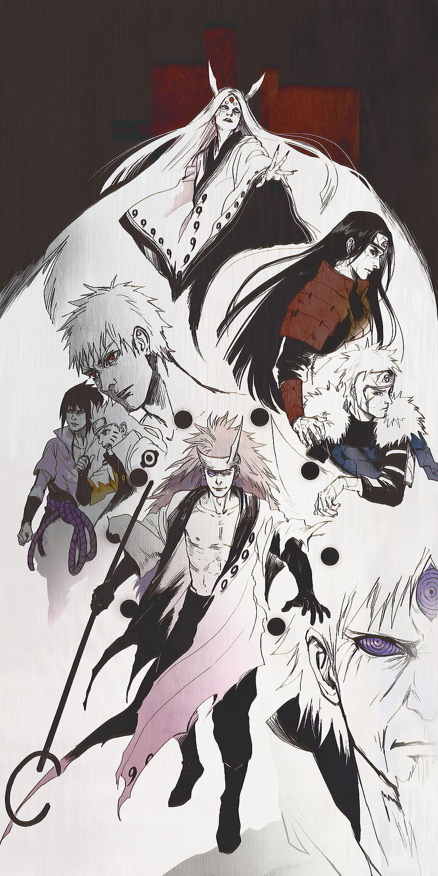 Naruto Uchiha Clan and Otsutsuki Characters Anime Illustration Wallpaper HD phone wallpaper