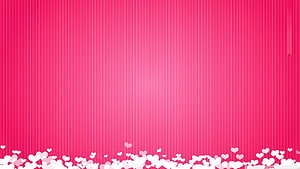 Romantic Pink Striped Background With White Heart Border HD wallpaper