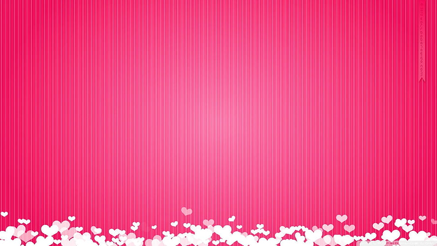 Romantic Pink Striped Background With White Heart Border HD wallpaper