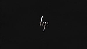 HP Logo on Black Leather Texture Minimalist Desktop Background HD wallpaper
