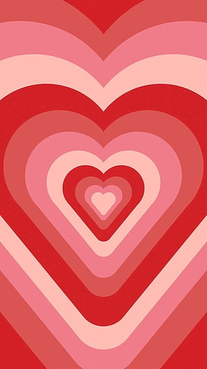 Layered Red and Pink Heart Pattern with Retro Aesthetic and Minimalist Design HD phone wallpaper