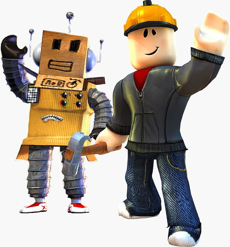 Roblox Builderman and Cardboard Robot Character Render HD phone wallpaper