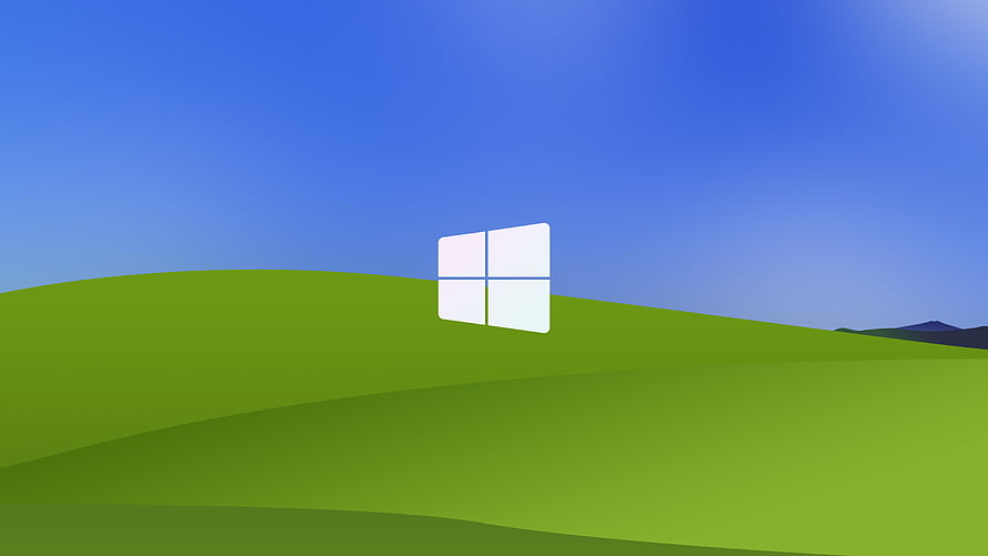 Windows 10 Default Desktop Background with Green Hills and Blue Sky HD wallpaper