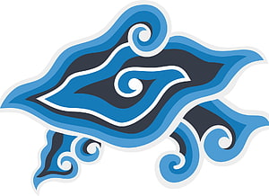 Stylized Blue and Dark Grey Cloud Vector Illustration with Swirls HD wallpaper