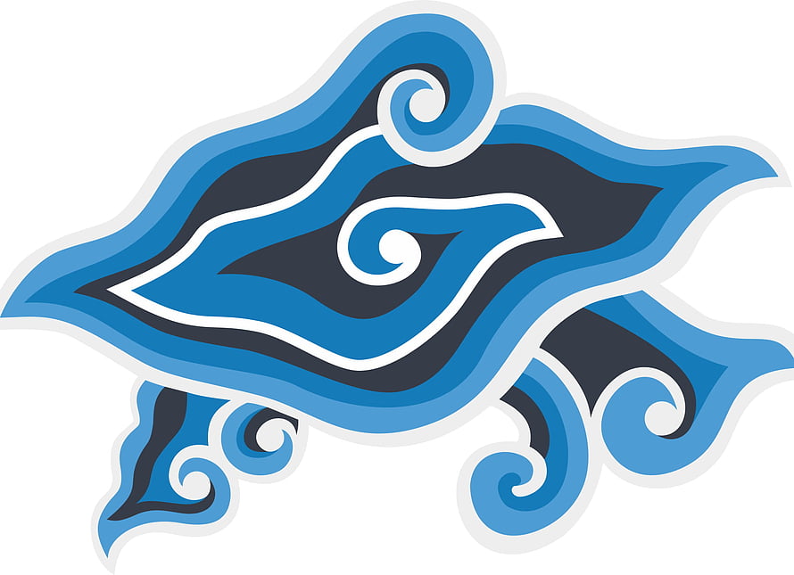 Stylized Blue and Dark Grey Cloud Vector Illustration with Swirls HD wallpaper