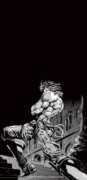 Shadow DIO from JoJo's Bizarre Adventure in Dramatic Black and White Manga Art HD phone wallpaper