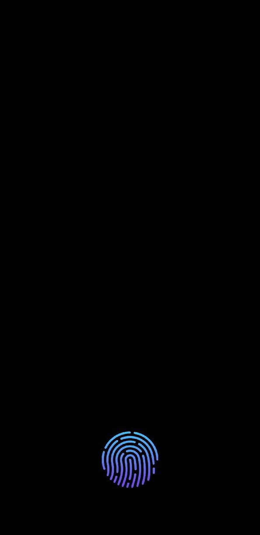 Minimalist Neon Fingerprint Icon on Black Background HD phone wallpaper
