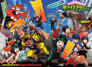 My Hero Academia Chapter 106 Spread Featuring Izuku Midoriya and Class 1-A Characters HD wallpaper