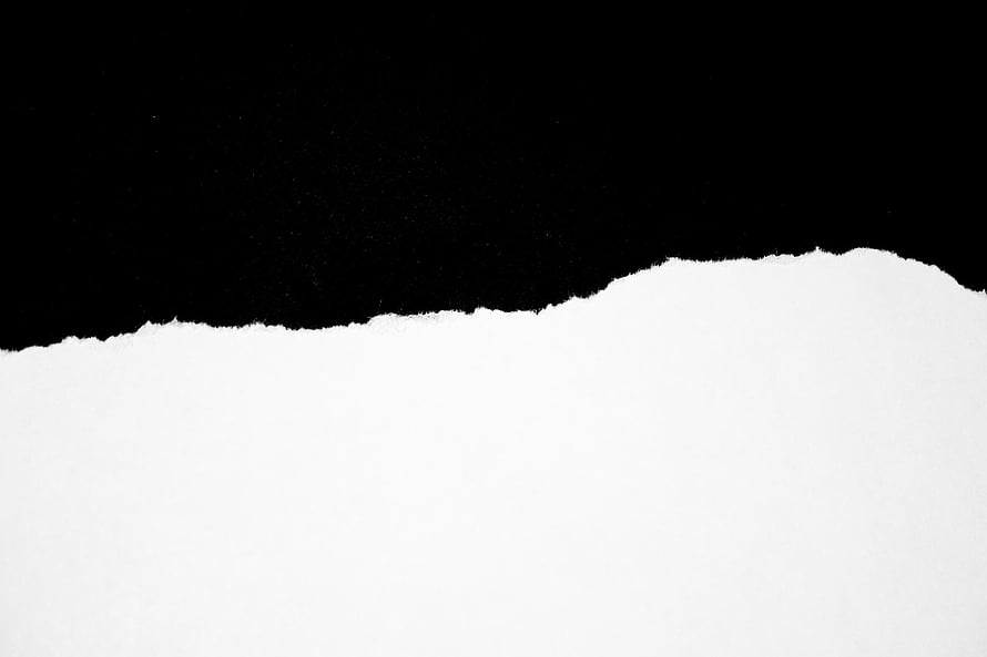 Torn Paper Edge Texture on Black Background, Minimalist White and Black Abstract Design HD wallpaper