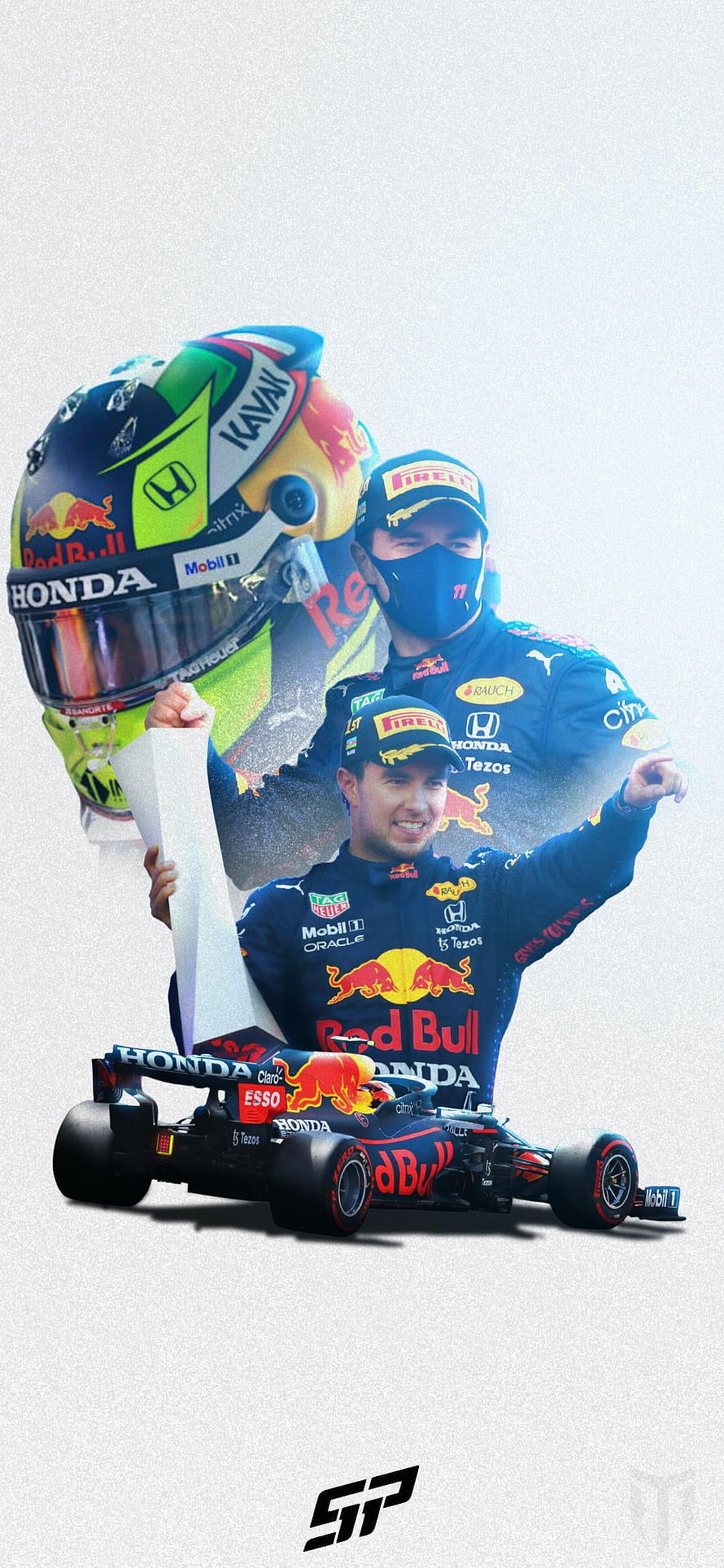 Sergio Perez Red Bull Racing Honda Formula 1 Driver Celebration Wallpaper HD phone wallpaper