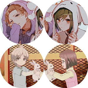 Cute Anime Couple Profile Pictures with Soft Pastel Aesthetic and Rabbit Motifs HD phone wallpaper