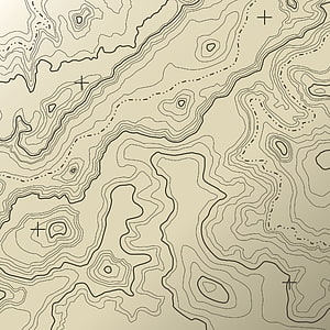 Minimalist Topographical Map Wall Mural with Contour Lines and Cross Markers on Beige Background HD phone wallpaper
