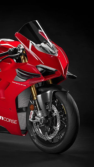 Ducati Panigale V4 R Red Superbike Front End Studio Shot HD phone wallpaper
