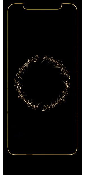 Lord of the Rings Elegant Gold Calligraphy on Black Phone Wallpaper HD phone wallpaper