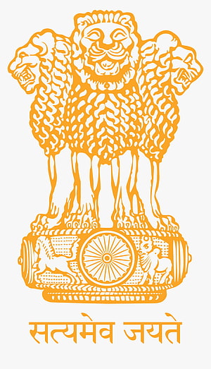 Ashoka Pillar National Emblem of India in Orange Papercut Style HD phone wallpaper