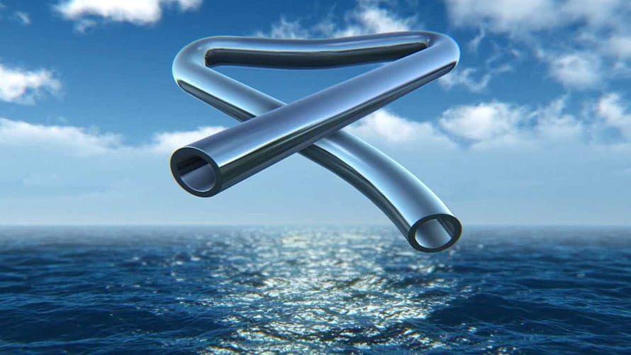 Tubular Bells by Mike Oldfield: Chrome Tube Sculpture Over Ocean HD wallpaper