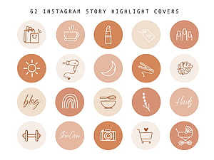 Minimalist Instagram Story Highlight Cover Icons in Warm Earth Tones HD wallpaper