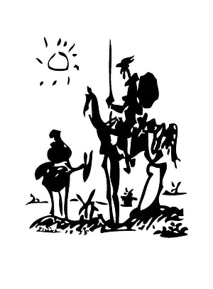 Pablo Picasso Don Quixote Silhouette Illustration HD phone wallpaper