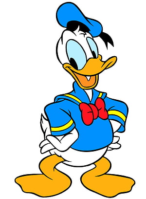 Donald Duck in Classic Sailor Outfit with Blue Cap and Red Bow Tie HD phone wallpaper