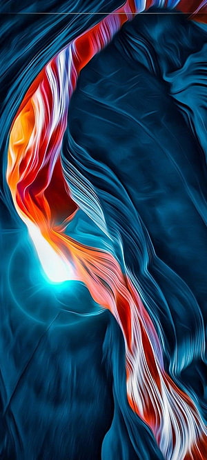 Vibrant Abstract Flow of Red and Blue Digital Art with Luminous Light Streaks HD phone wallpaper