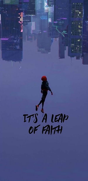 Spider-Man Leaping Through a Glitching Cyberpunk Cityscape, A Leap Of Faith by puggaard, #leap of faith HD phone wallpaper