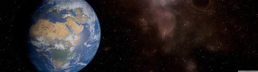 Planet Earth Viewed From Deep Space With African Continent And Milky Way Nebula HD wallpaper