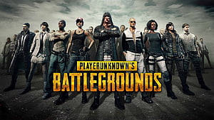 PUBG PlayerUnknown's Battlegrounds Character Lineup and Logo HD wallpaper