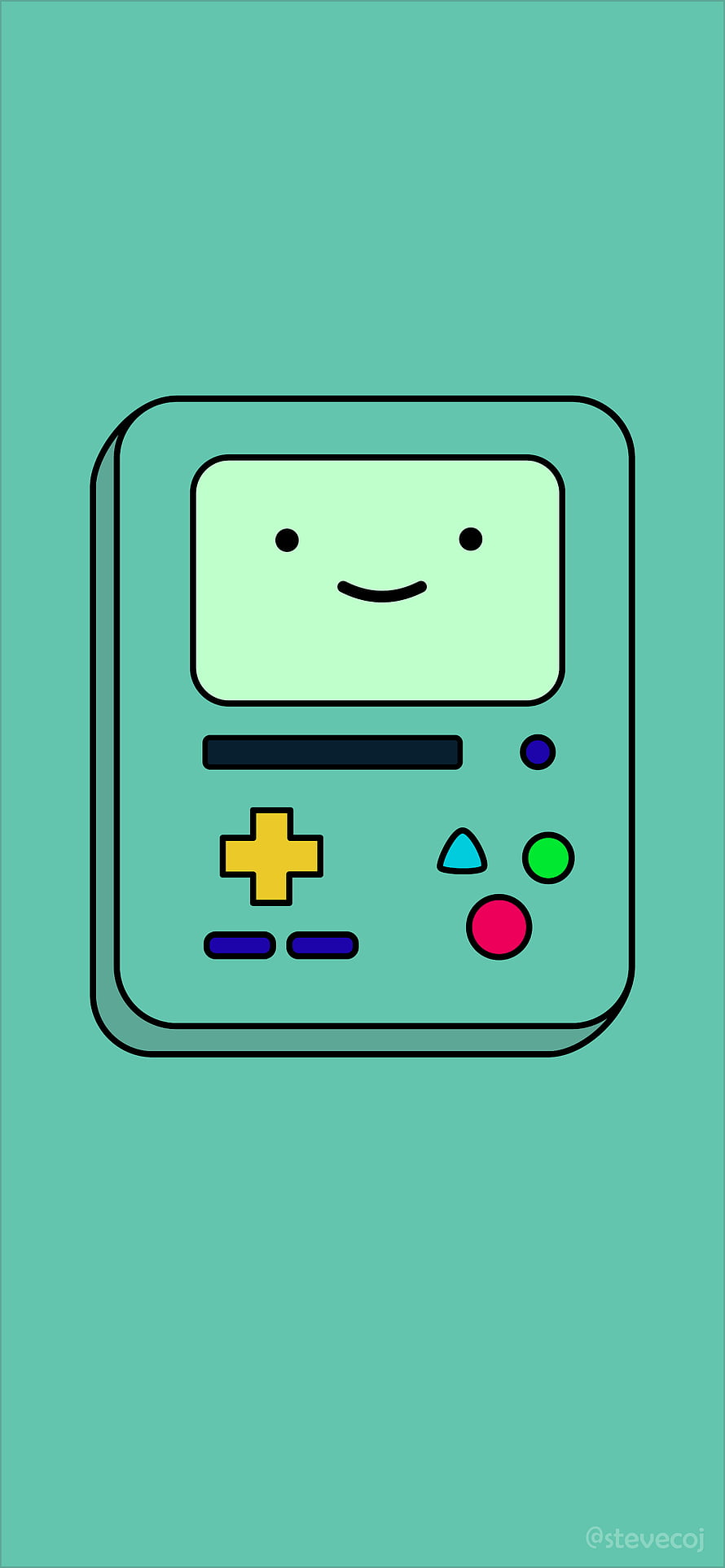 BMO from Adventure Time as a cute handheld game console illustration HD phone wallpaper
