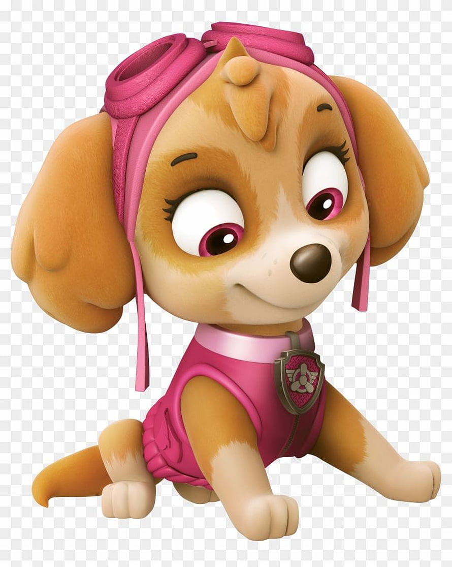 Skye from Paw Patrol in pink aviator gear and flight suit with badge HD phone wallpaper