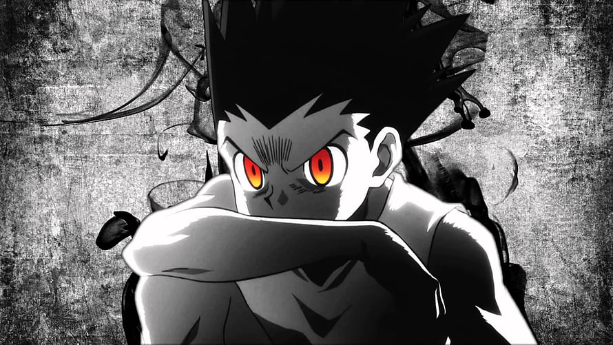 Gon Freecss Intense Anime Portrait With Glowing Red Eyes HD wallpaper