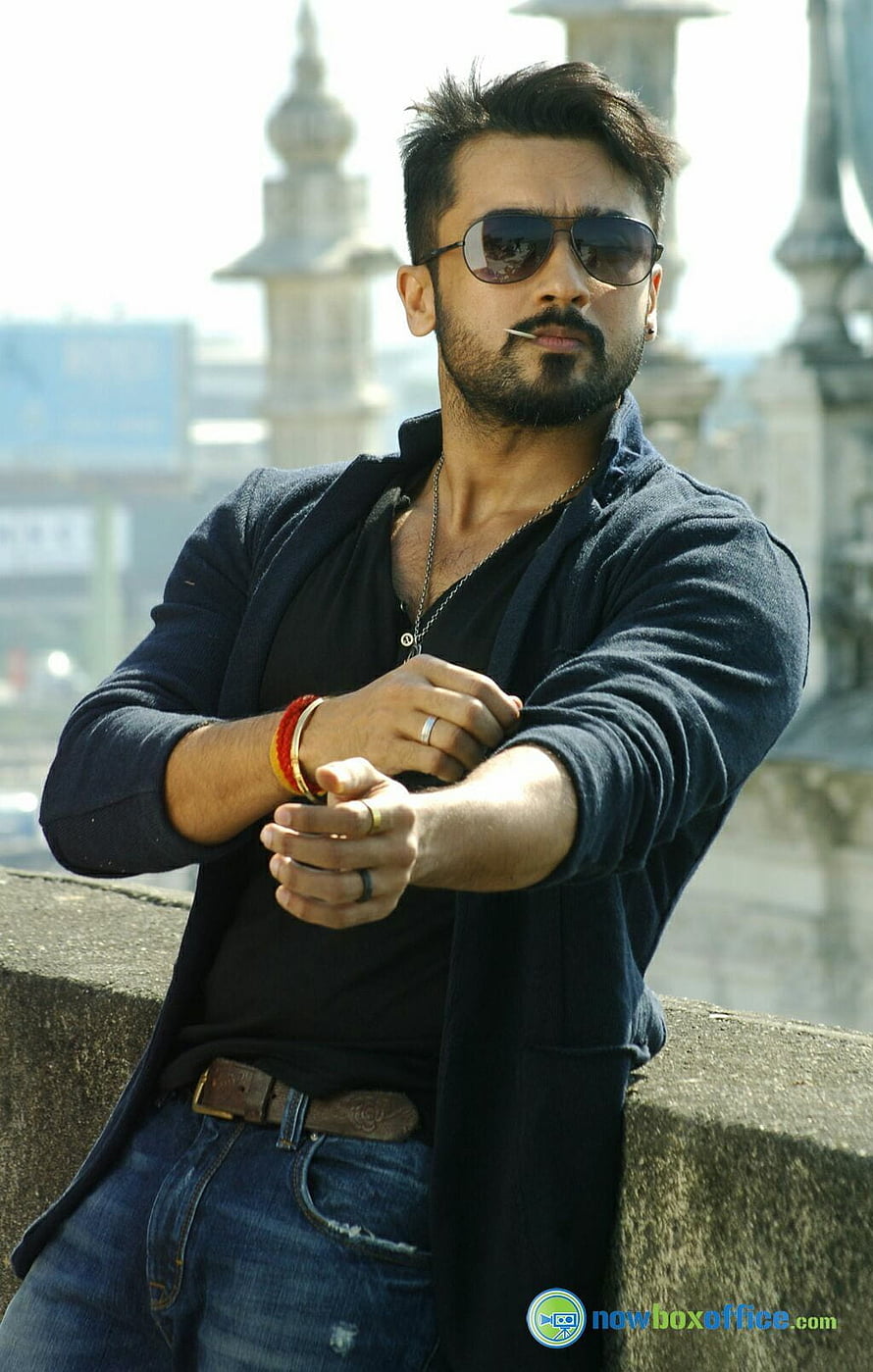 Surya in Anjaan Movie Still Wearing Sunglasses and Dark Jacket on Rooftop HD phone wallpaper