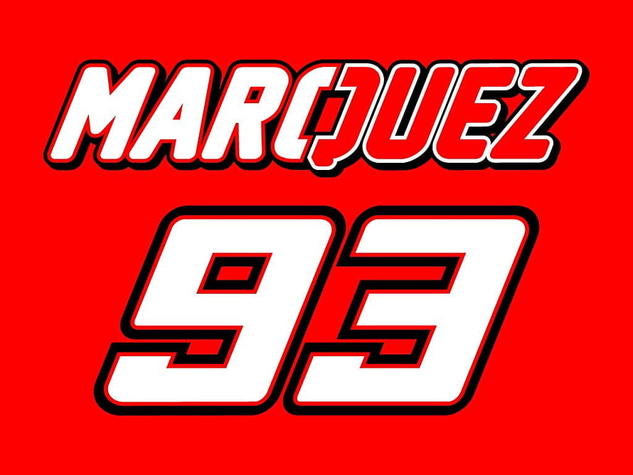 Marc Marquez 93 Racing Logo on Bold Red Background HD wallpaper