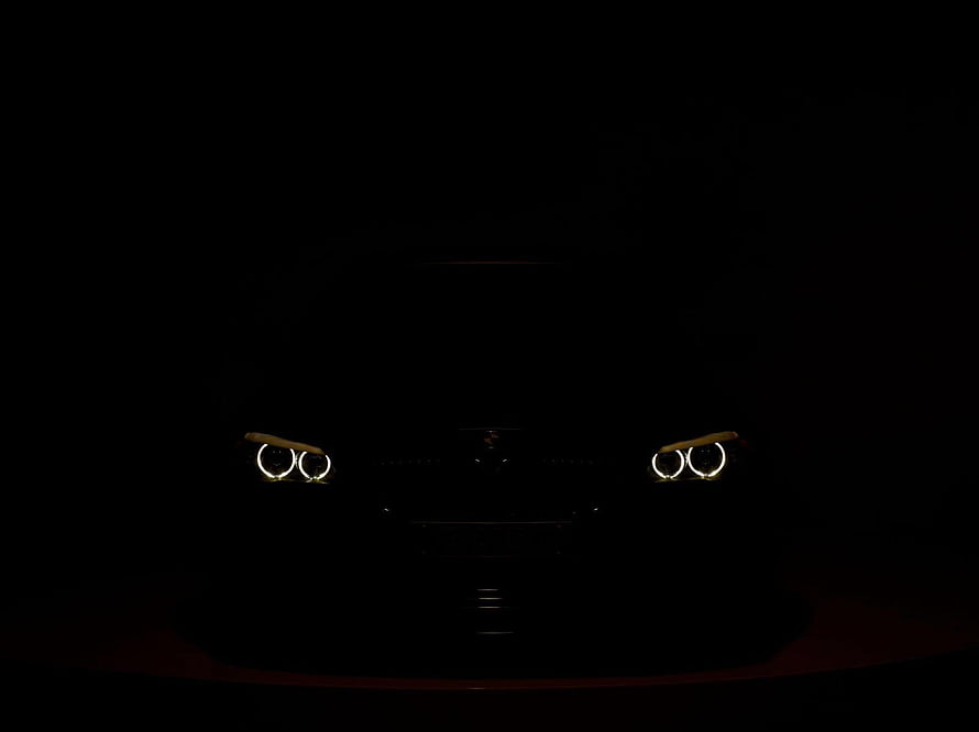 BMW M Power Front Headlights Glowing in Darkness HD wallpaper