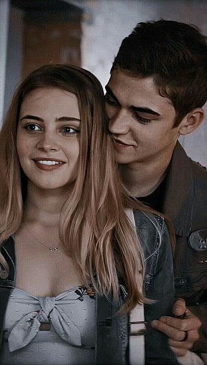Tessa and Hardin from After in an intimate close-up portrait HD phone wallpaper
