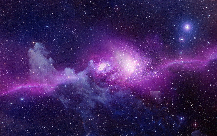 Vibrant Purple Nebula and Starfield Deep Space Cosmic Scene HD wallpaper