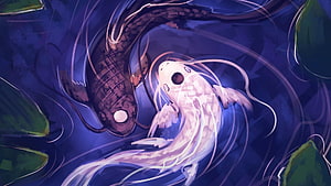 Avatar The Last Airbender Aang and Appa Swimming in Dark Water HD wallpaper