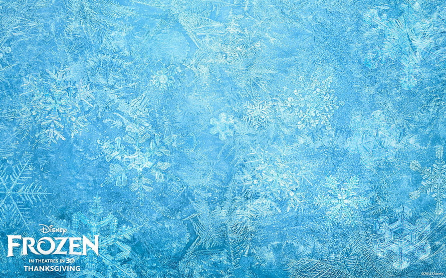 Frozen Ice Crystal Texture Wallpaper with Disney Logo and Snowflake Patterns HD wallpaper