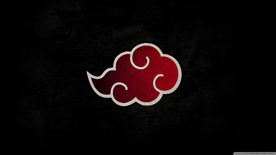 Naruto Akatsuki Cloud Emblem on Dark Textured Background HD wallpaper