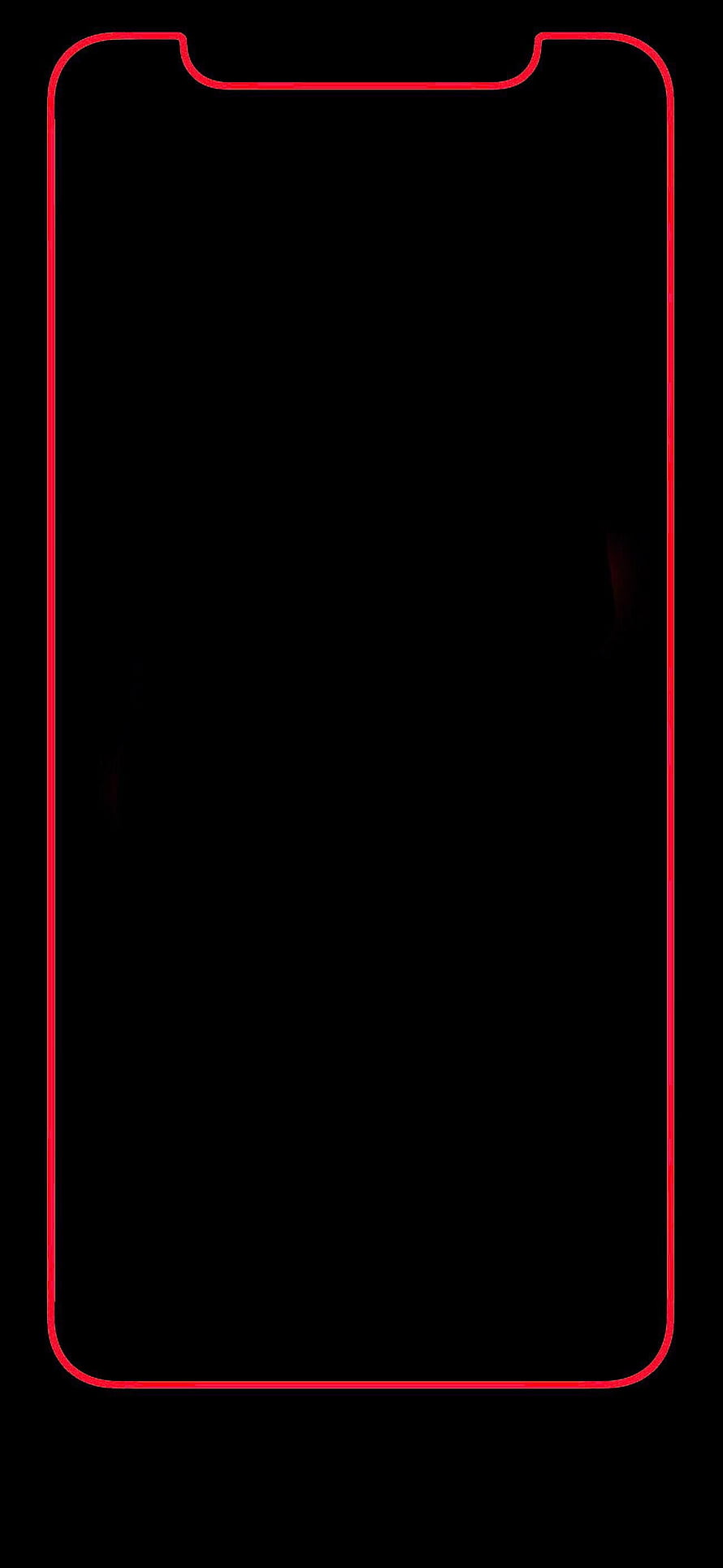 Minimalist Red Neon Phone Frame Outline on Black Background HD phone wallpaper