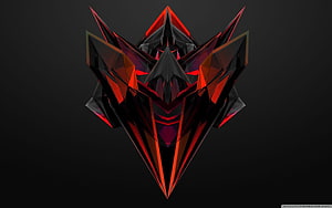 Aggressive Low Poly Red and Black Geometric Mask Abstract Digital Art HD wallpaper