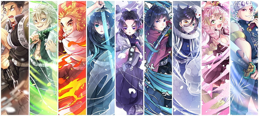 Demon Slayer Hashira Pillars Character Lineup Anime Illustration HD wallpaper
