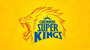Chennai Super Kings Official Team Logo With Roaring Lion Crown On Yellow Background HD wallpaper