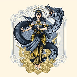 Nyai Roro Kidul: The Queen of the Southern Sea in Traditional Javanese Attire HD phone wallpaper