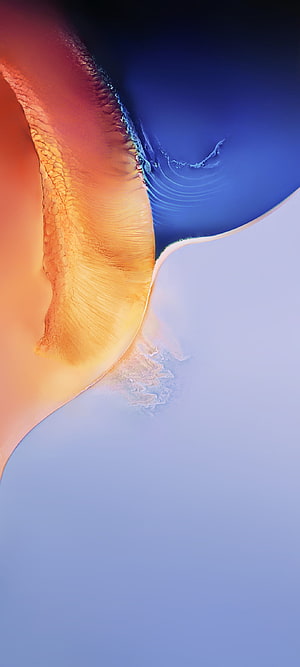 Vivo iQOO U3 and Y51 Default Abstract Wallpaper with Warm Orange and Cool Blue Fluid Shapes HD phone wallpaper