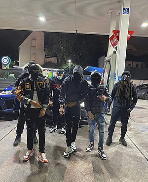 Uk Drill Crew at Night Gas Station with Luxury Cars and Streetwear HD phone wallpaper