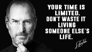 Steve Jobs Inspirational Quote on Black Background with Portrait HD wallpaper