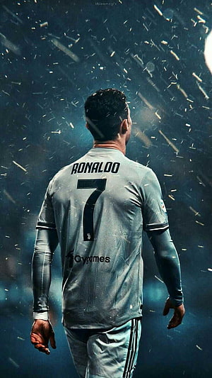 Cristiano Ronaldo Juventus Number 7 Jersey Walking Away in Dramatic Stadium Rain HD phone wallpaper