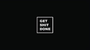 Minimalist Black Background with Bold White Motivational Quote in Square Frame HD wallpaper