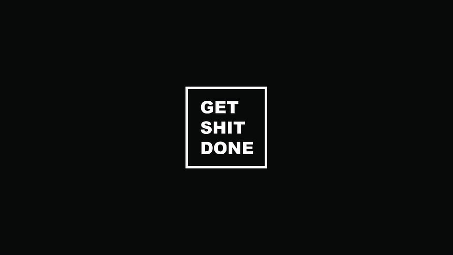 Minimalist Black Background with Bold White Motivational Quote in Square Frame HD wallpaper