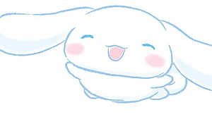 Cinnamoroll Sleeping Peacefully with Soft Blue Outlines and Pink Blush HD wallpaper